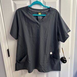 WonderWink Pewter V-Neck Scrub Top